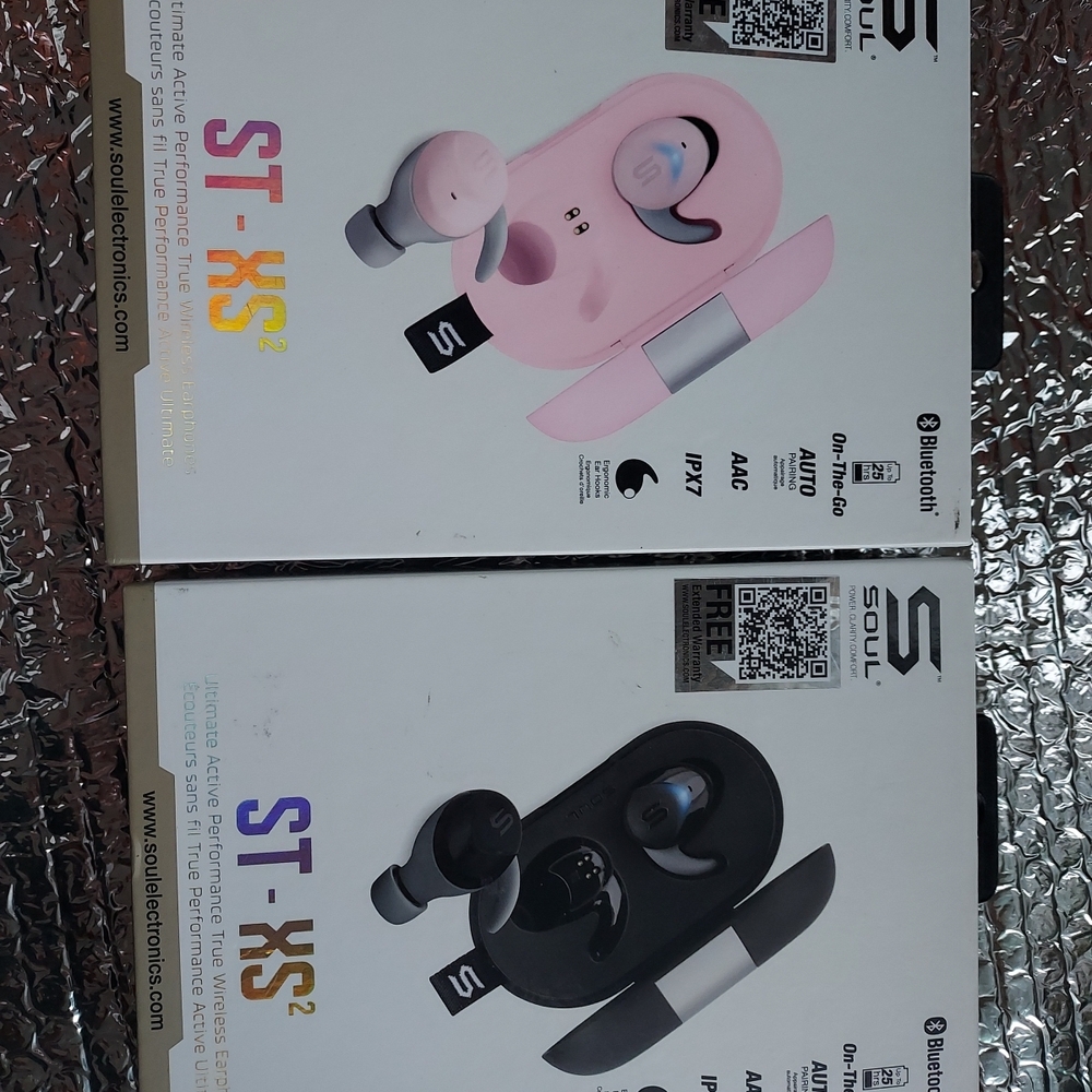 Soul ST-XS2 Wireless Earbuds - Pink and Black